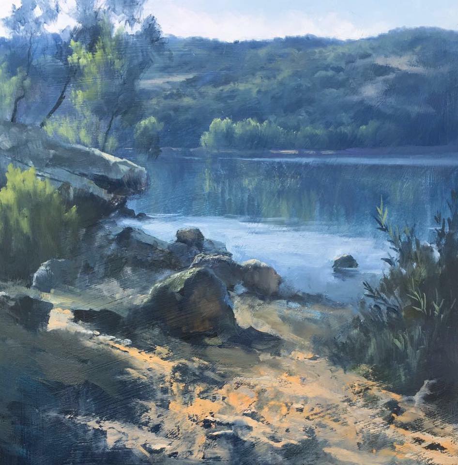 Lúz matinal en el lago de Sanabria - Óleo sobre madera preparada - 30x30